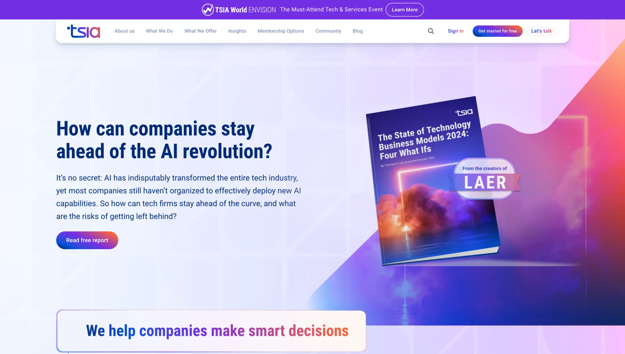 The TSIA home page hero: How can companies stay ahead of the AI revolution?